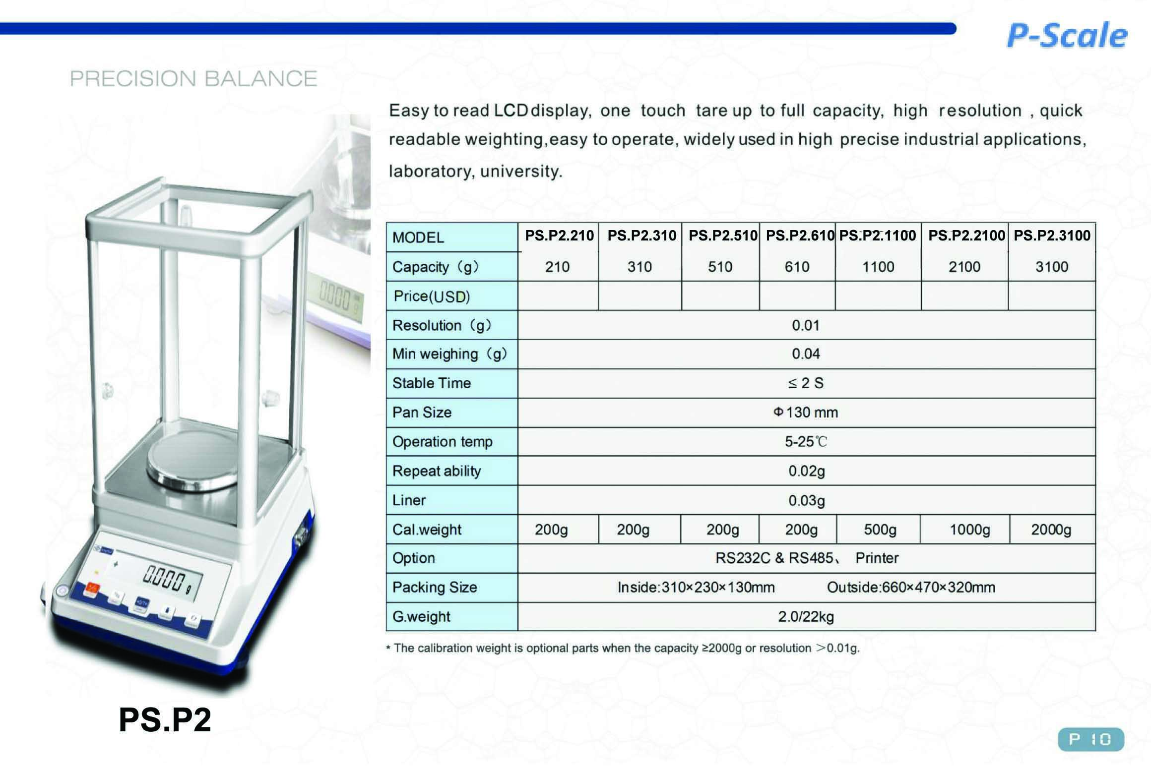 Precision Balance/Digital Balance 0.01-2100g 2 Digit PS.P2 Pscale Taiwan